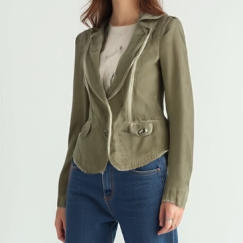 β€οΈ White House Black Market Beige Corduroy Blazer Jacket 4